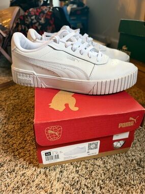 Puma Kids White Low-Top Platform Sneakers